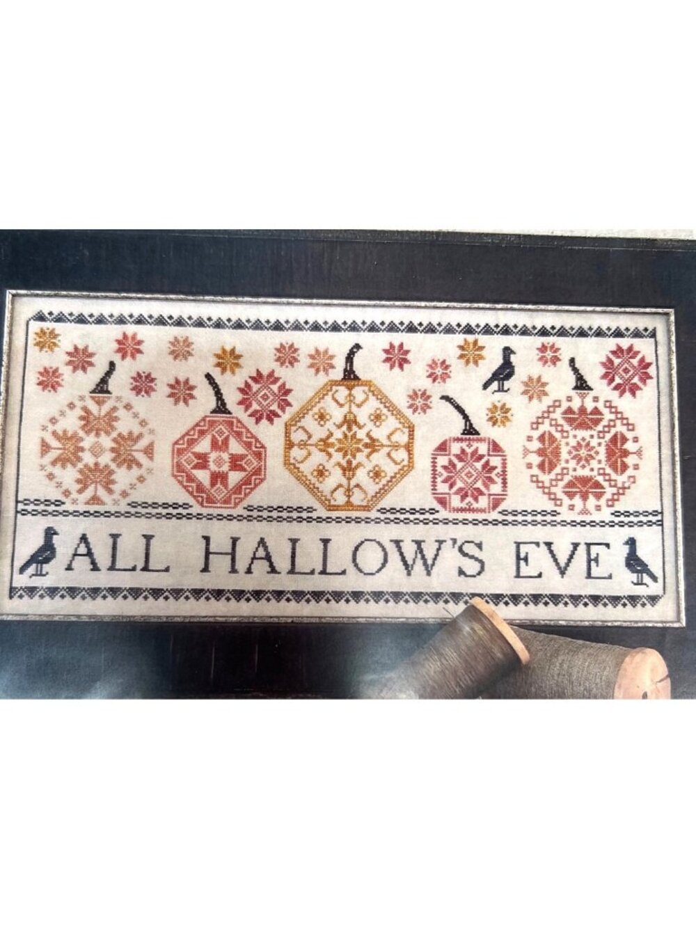 RARE Quaker Pumpkins Cross Stitch Patter All Hallows Eve Design